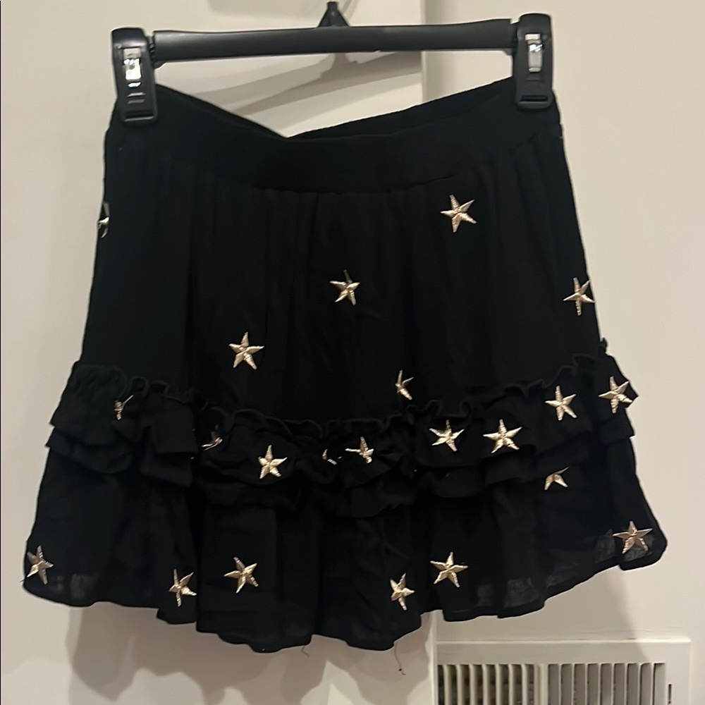 Black Star Embellished Ruffle Skirt Rock n Rags